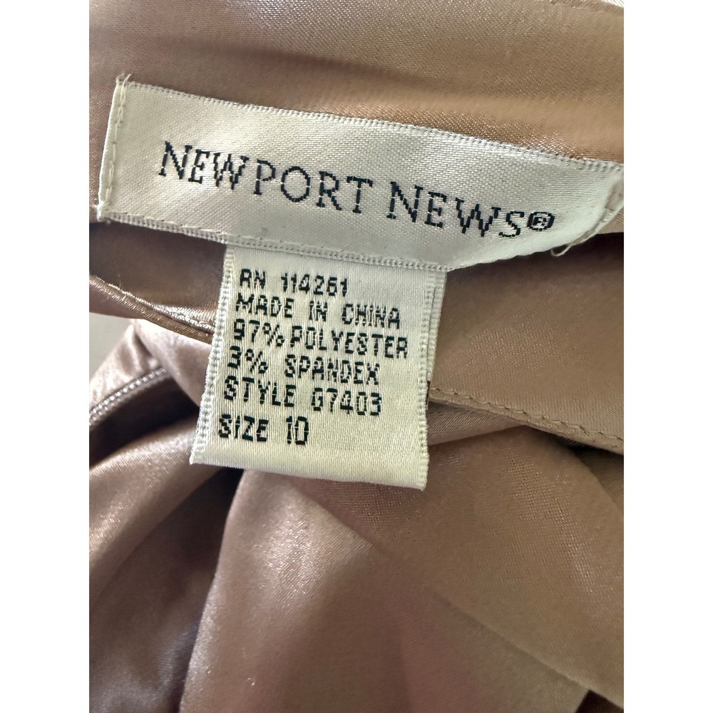 Newport News Champagne Satin Lace Midi Dress 10 vintage fairy boho whimsigoth Y - Picture 6 of 6